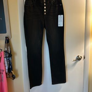 Cabi black button fly straight jeans